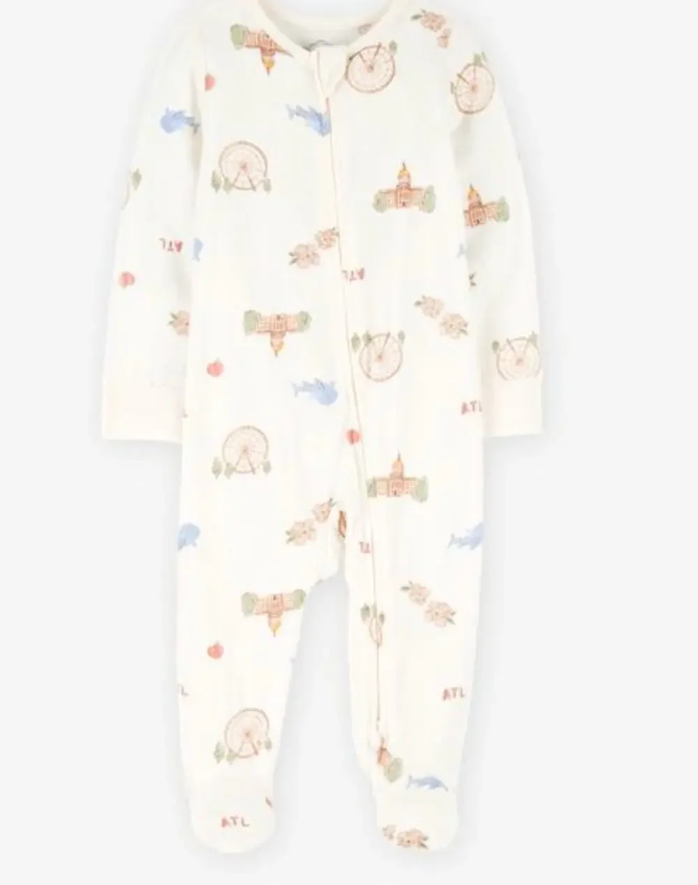 PurelySoft Carter's 18 Months Footie Zippy Sleeper Bamboo ATL Atlanta Print
